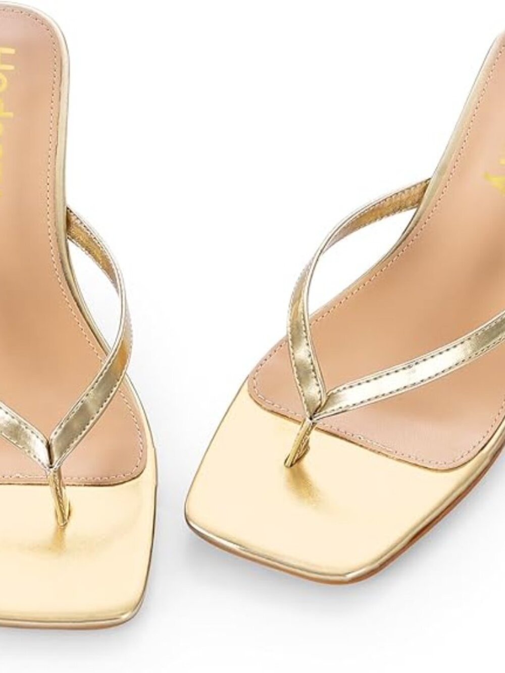 Women's Kitten Heels Thong Sandals Open Square Toe Flip Flop Low Heels 2.5 Inch - Picture 5 of 5